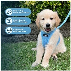 Baby Blue Breathable Mesh Step In Dog Harnesses, 2 available size M